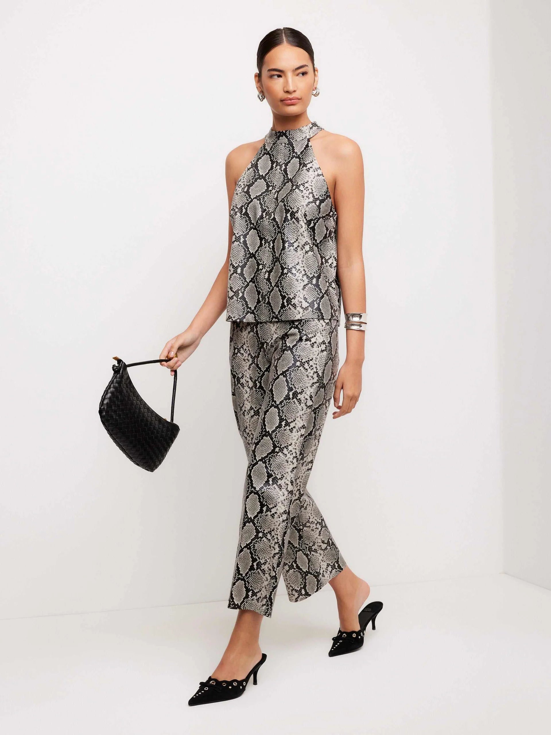 Kelly Cropped Pants - Snake Print