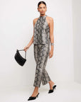 Kelly Cropped Pants - Snake Print