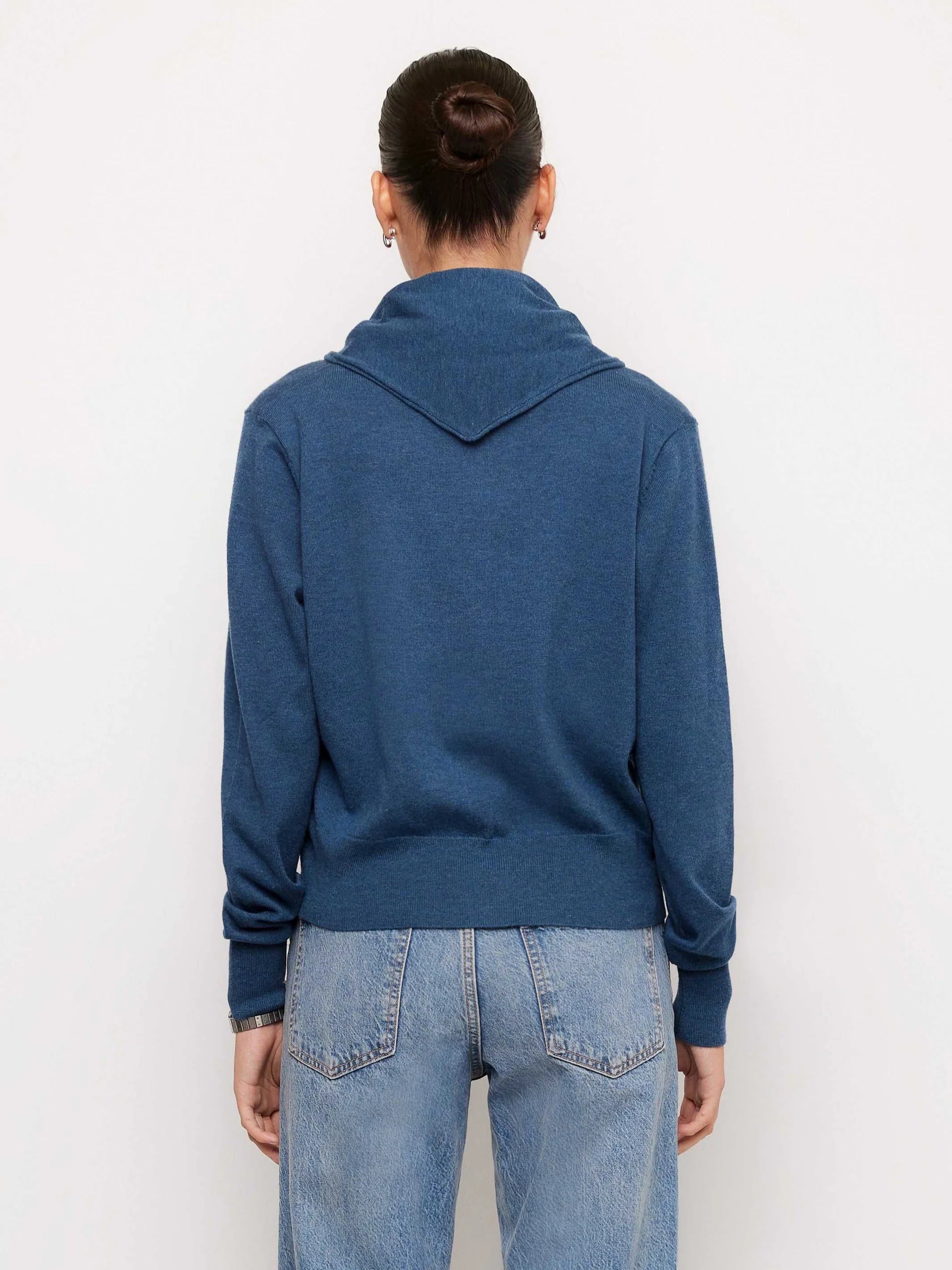 Wren Scarf Cardigan - Blue