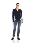 Celine Mixed Media Cardi - Navy