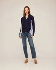 Celine Mixed Media Cardi - Navy