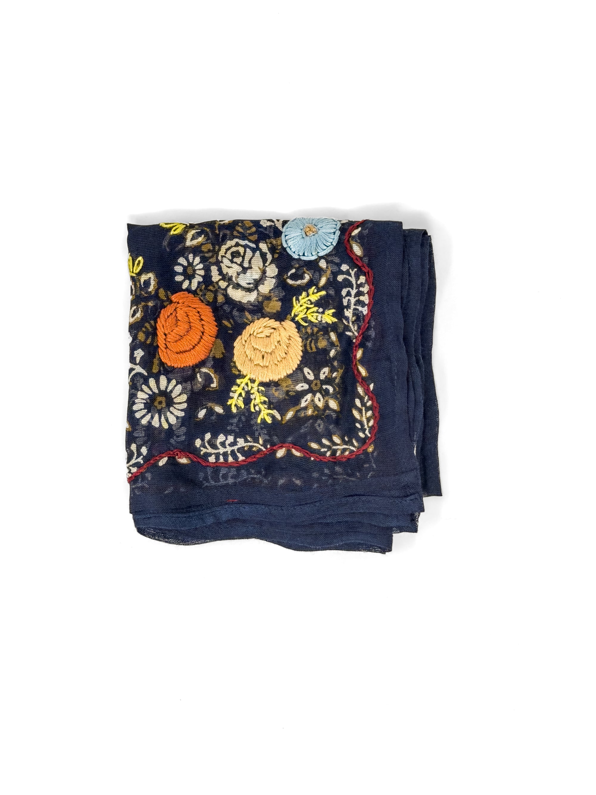 Embroidered Bandana - Mood Indigo