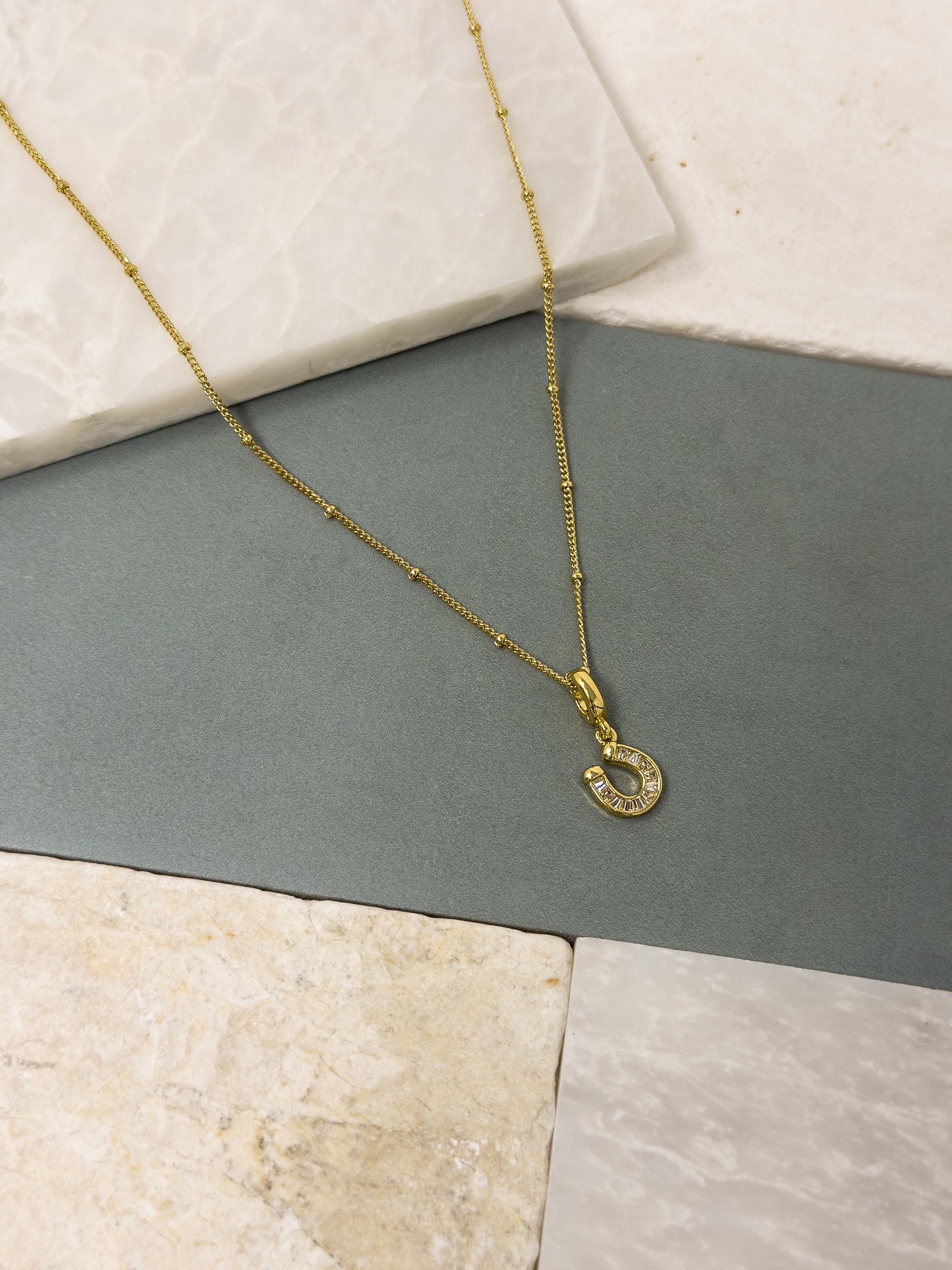 Figgy Horseshoe CZ Charm