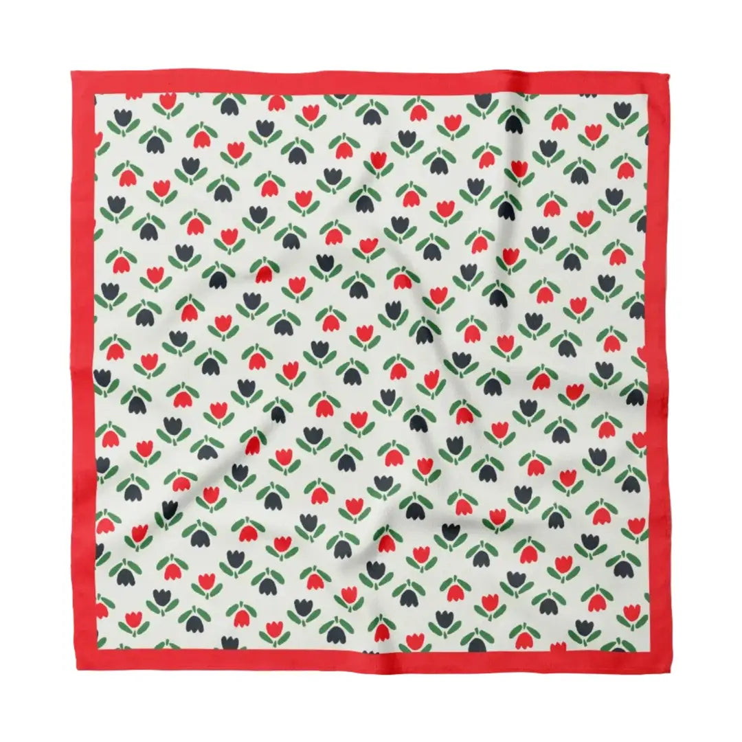 Red Tulip Cotton Bandana