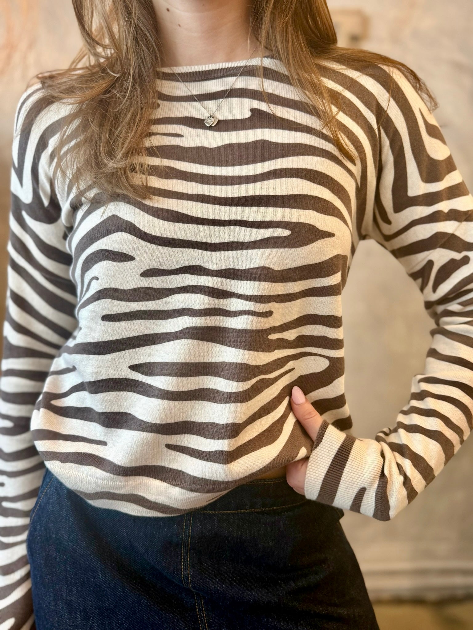 Tiger Stripe Sweater - Oat