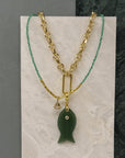 Figgy XL Aventurine Stone Fish Charm
