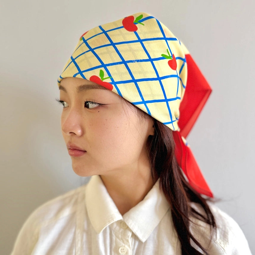 Apple Cat Cotton Silk Bandana