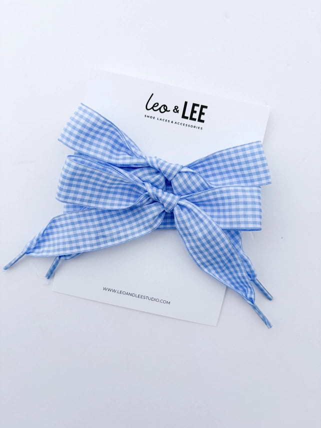 Gingham Shoelace - Baby Blue