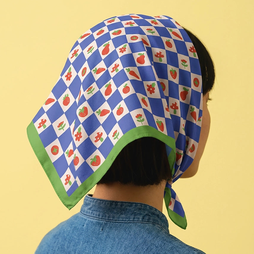 Blue Check Bandana