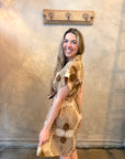 Cynthia Dress - Mocha Frond