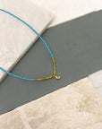 Figgy Beaded Turquoise Necklace & Moon Necklace