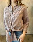 Alanis Tie Blouse - Wisteria