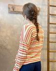 Long Sleeve Striped Sweater - Camel