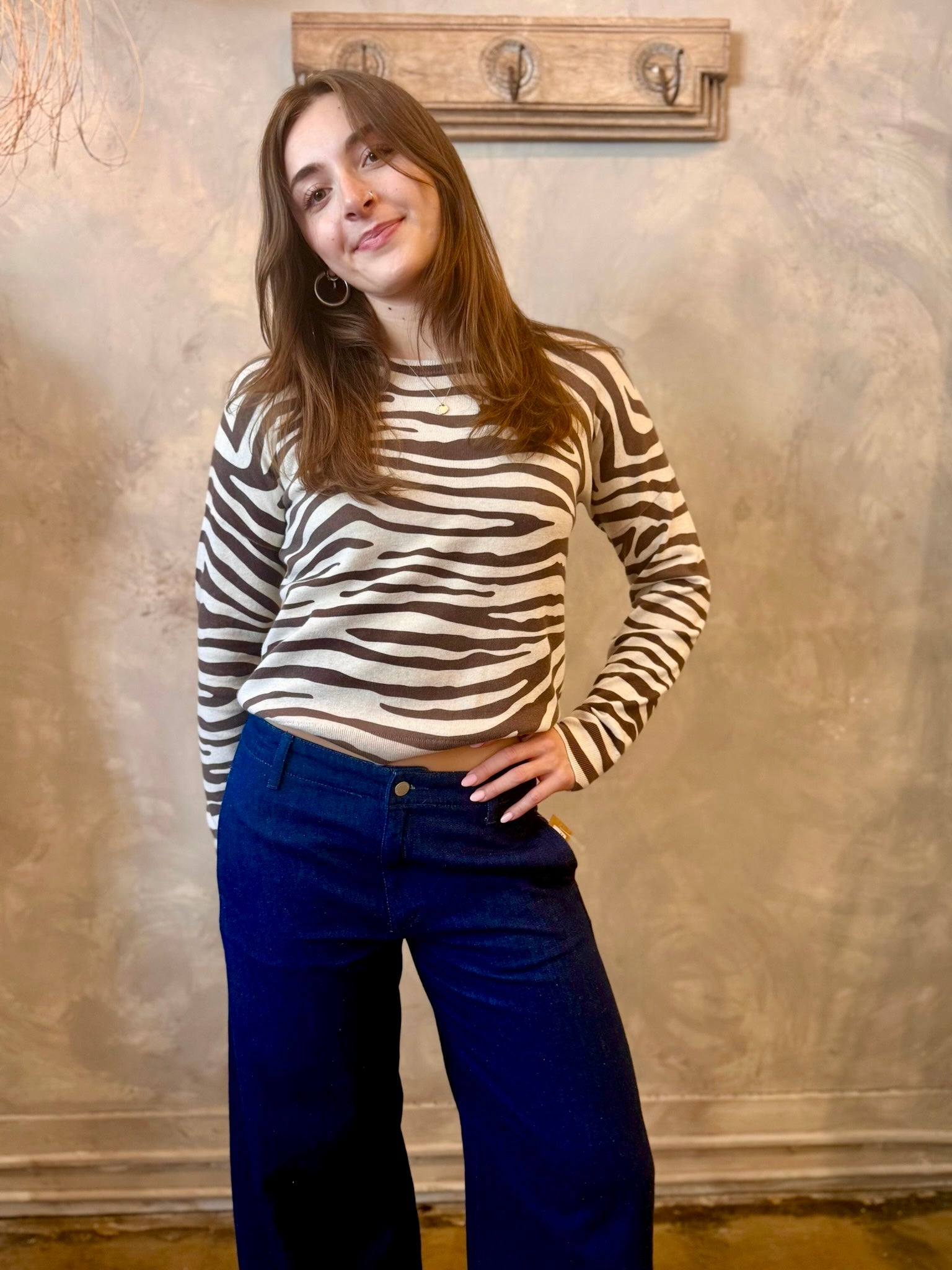 Tiger Stripe Sweater - Oat