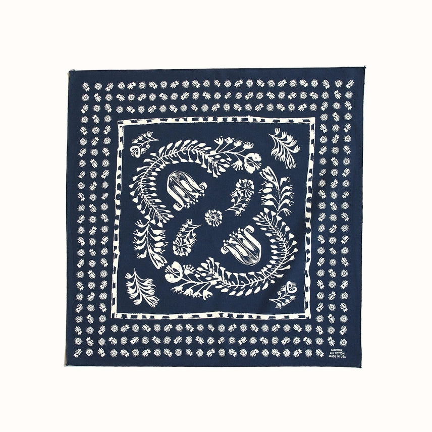 Flora Bandana - Navy