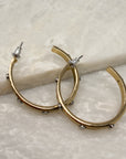 Gold Hoops With Silver Nailhead