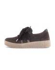 Dark Brown Sneaker Satin Ribbon Lace