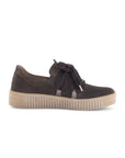 Dark Brown Sneaker Satin Ribbon Lace
