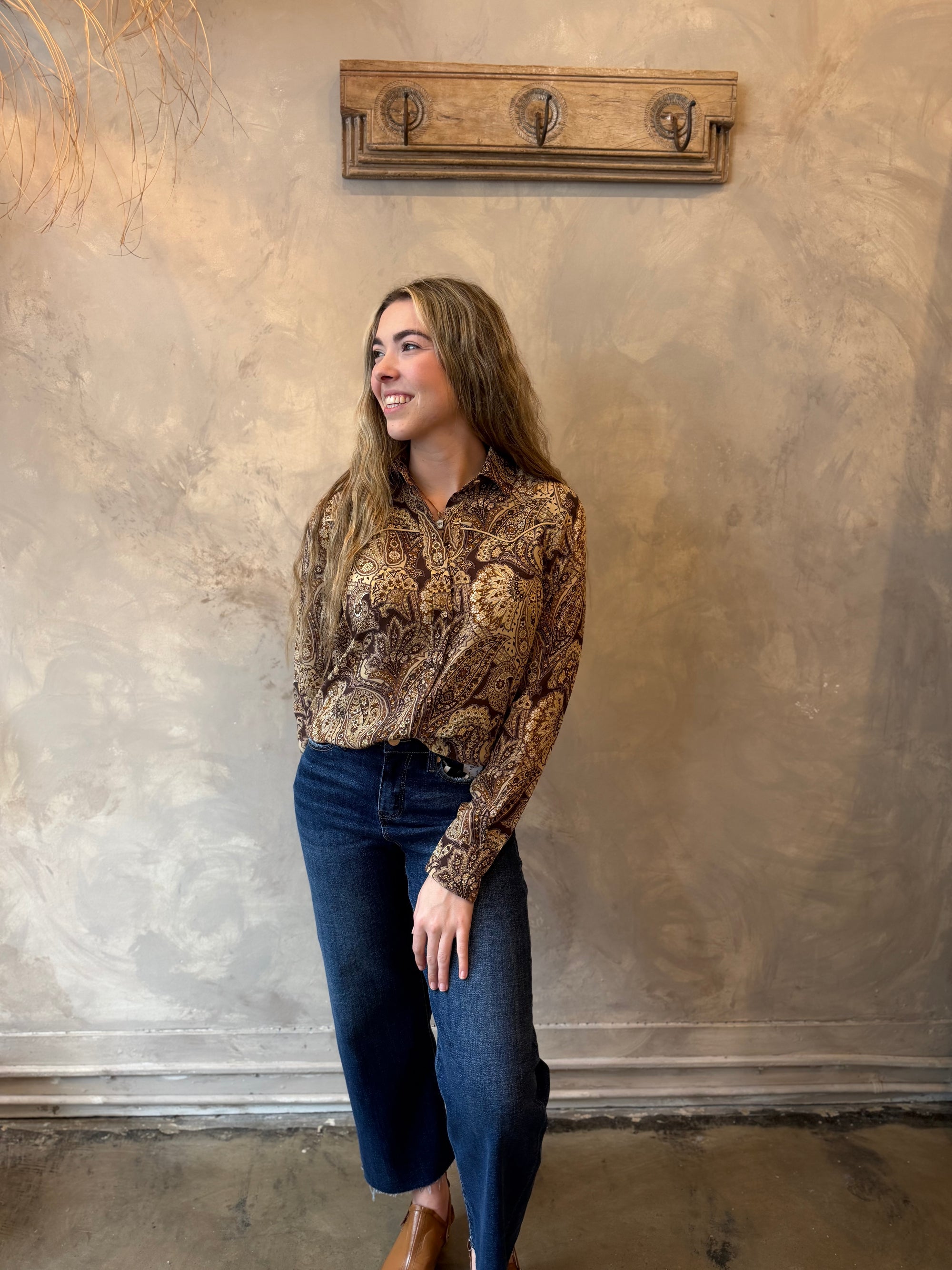 Florence Blouse - Khaki Paisley