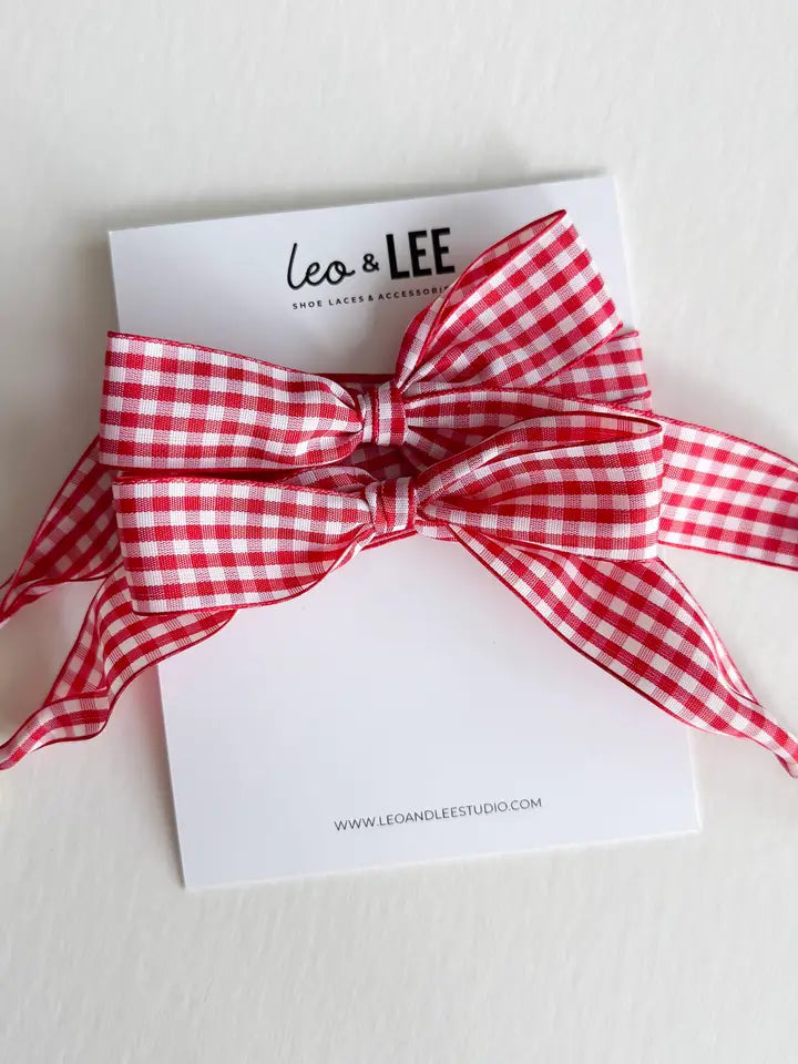 Gingham Shoelace - Red