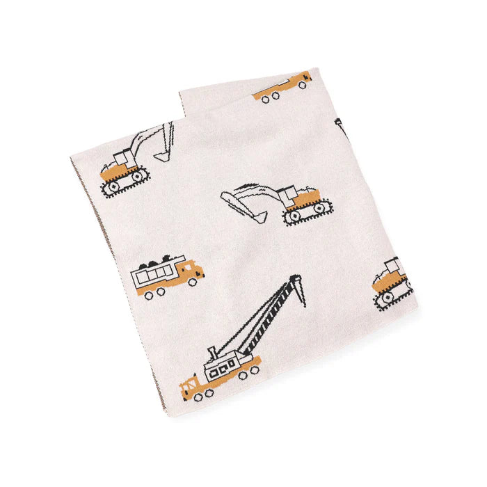 Jacquard Baby Blanket - Construction Trucks