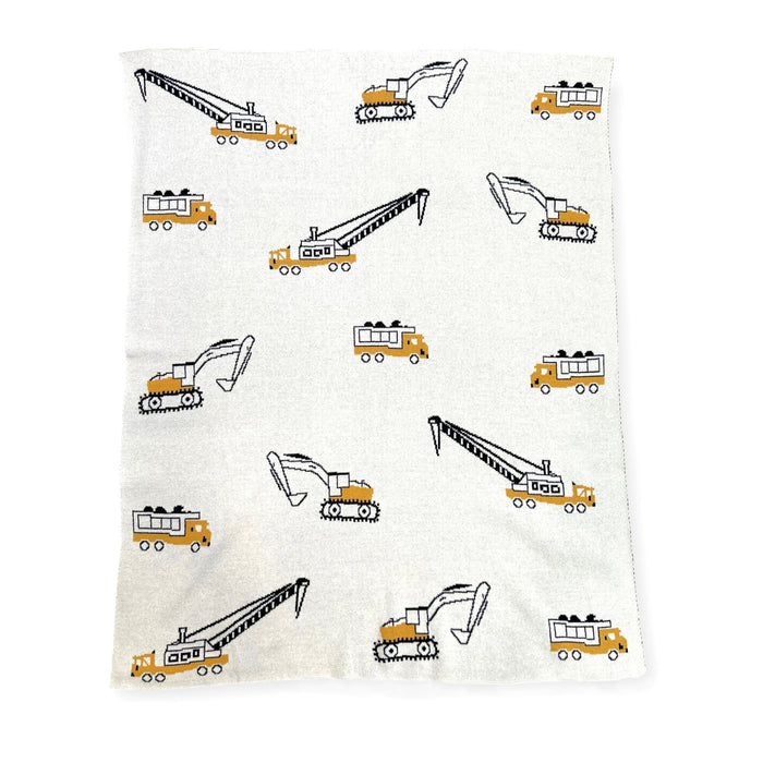 Jacquard Baby Blanket - Construction Trucks