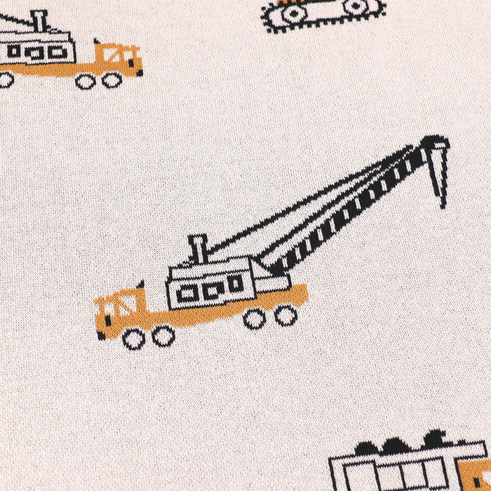 Jacquard Baby Blanket - Construction Trucks