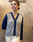 Georgie Color Block Cardigan - Dove