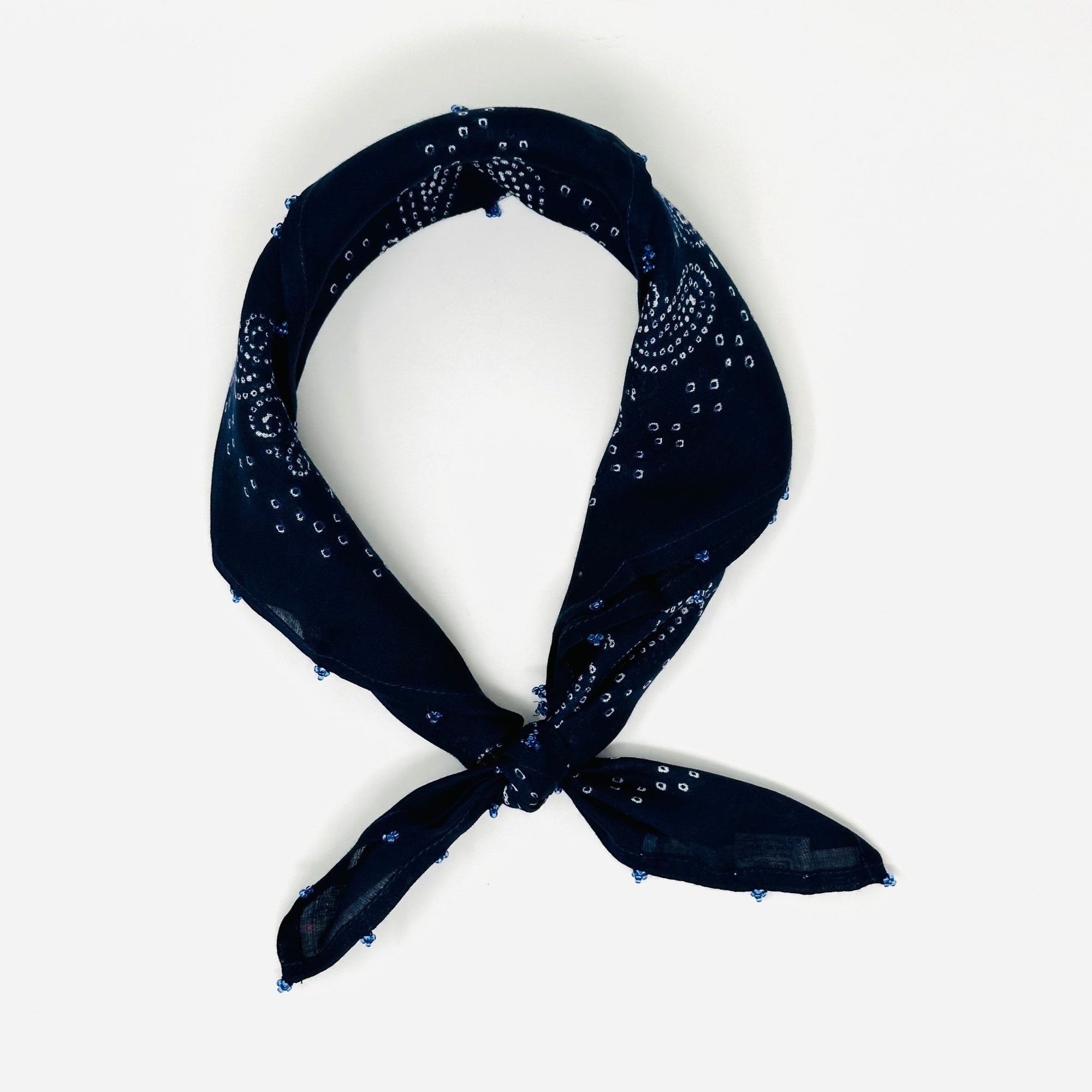 Dotted Paisley Bandana- Blue