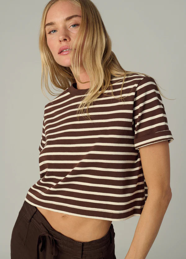 Boxy Tee - Brown &amp; Sand