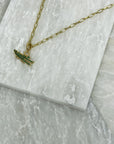 Figgy Emerald CZ Alligator Charm