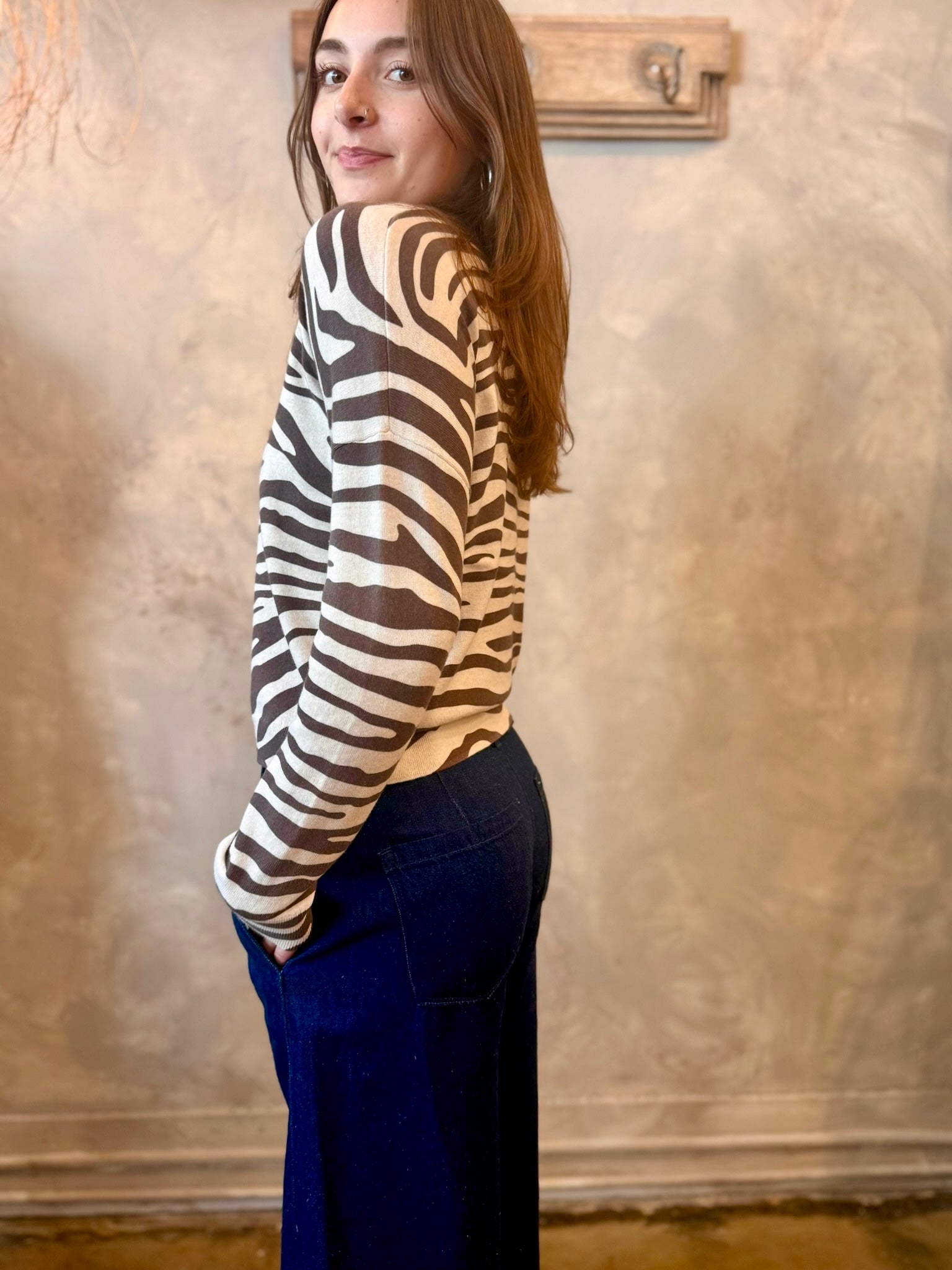 Tiger Stripe Sweater - Oat