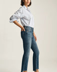 Anika Cropped Flare Jean - Dark Brushed