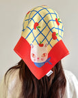 Apple Cat Cotton Silk Bandana