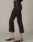 Callie Bootcut Crop - Coated Chocolate