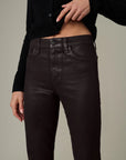 Callie Bootcut Crop - Coated Chocolate