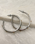 Silver Hoops With Gold Nailheads