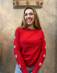 Heart on my Sleeve Sweater - Red