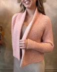 Cely Cropped Cardigan - Pink