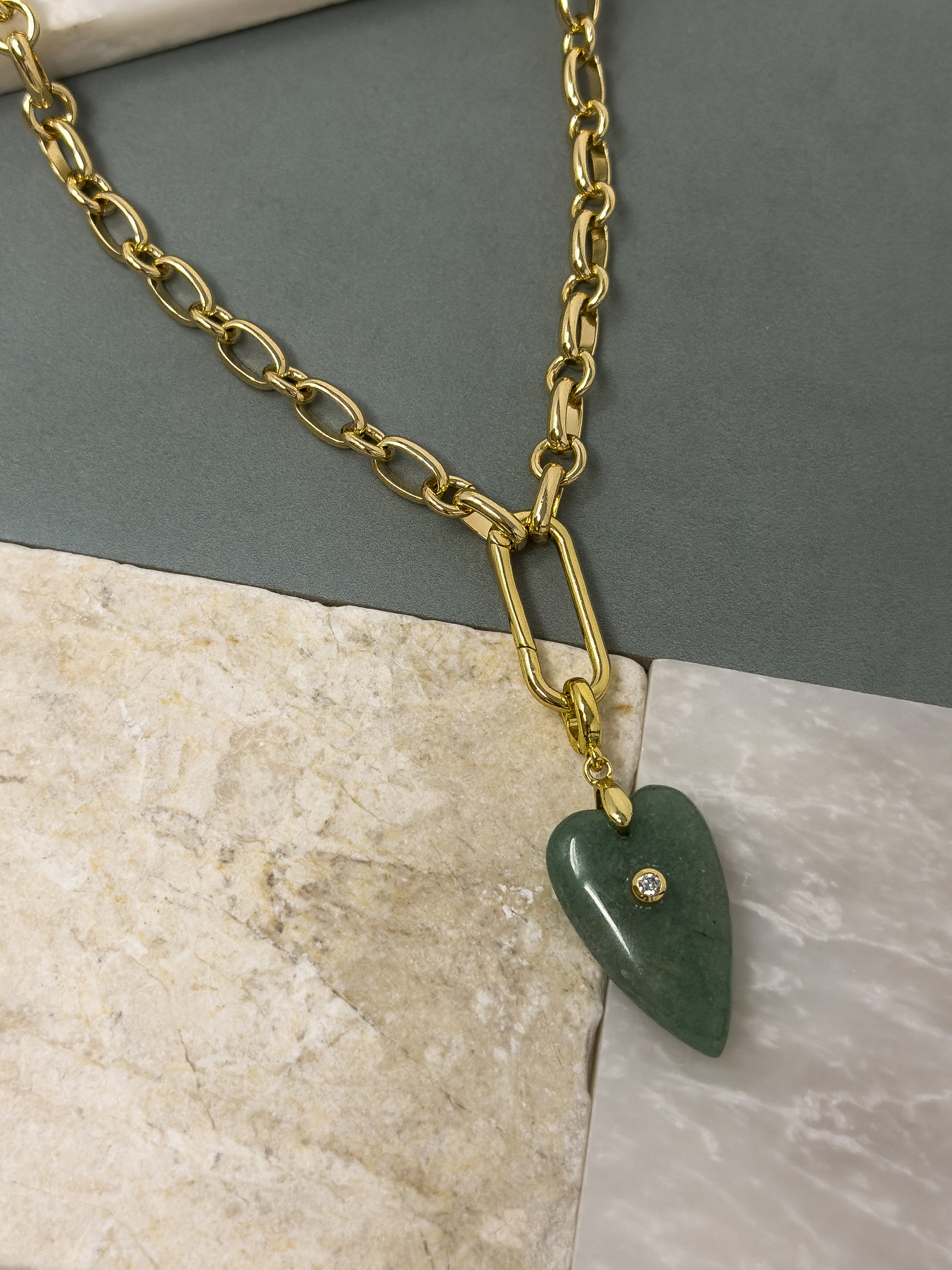 Figgy Aventurine Heart Charm