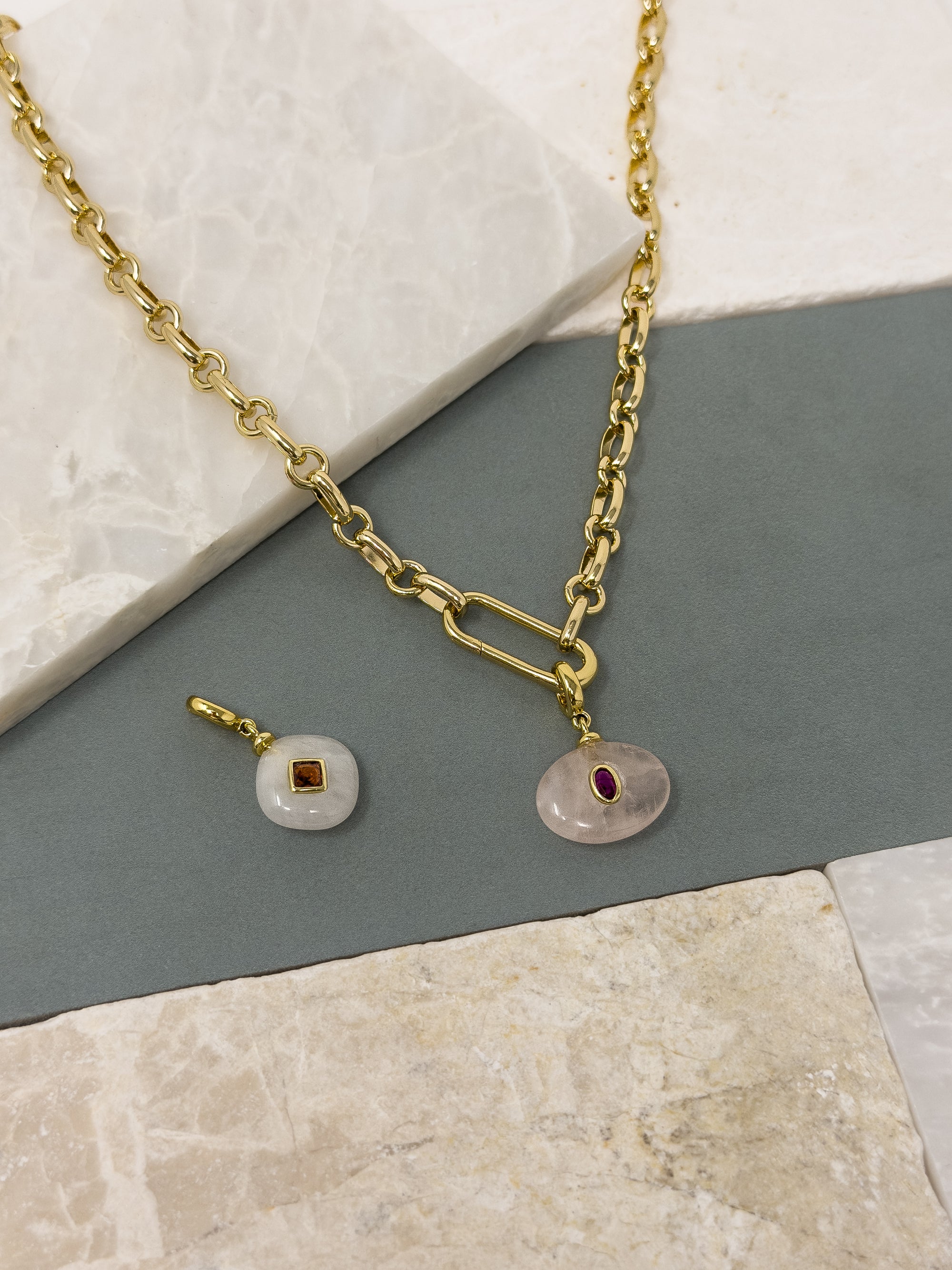 Figgy Quartz Rhombus Charm