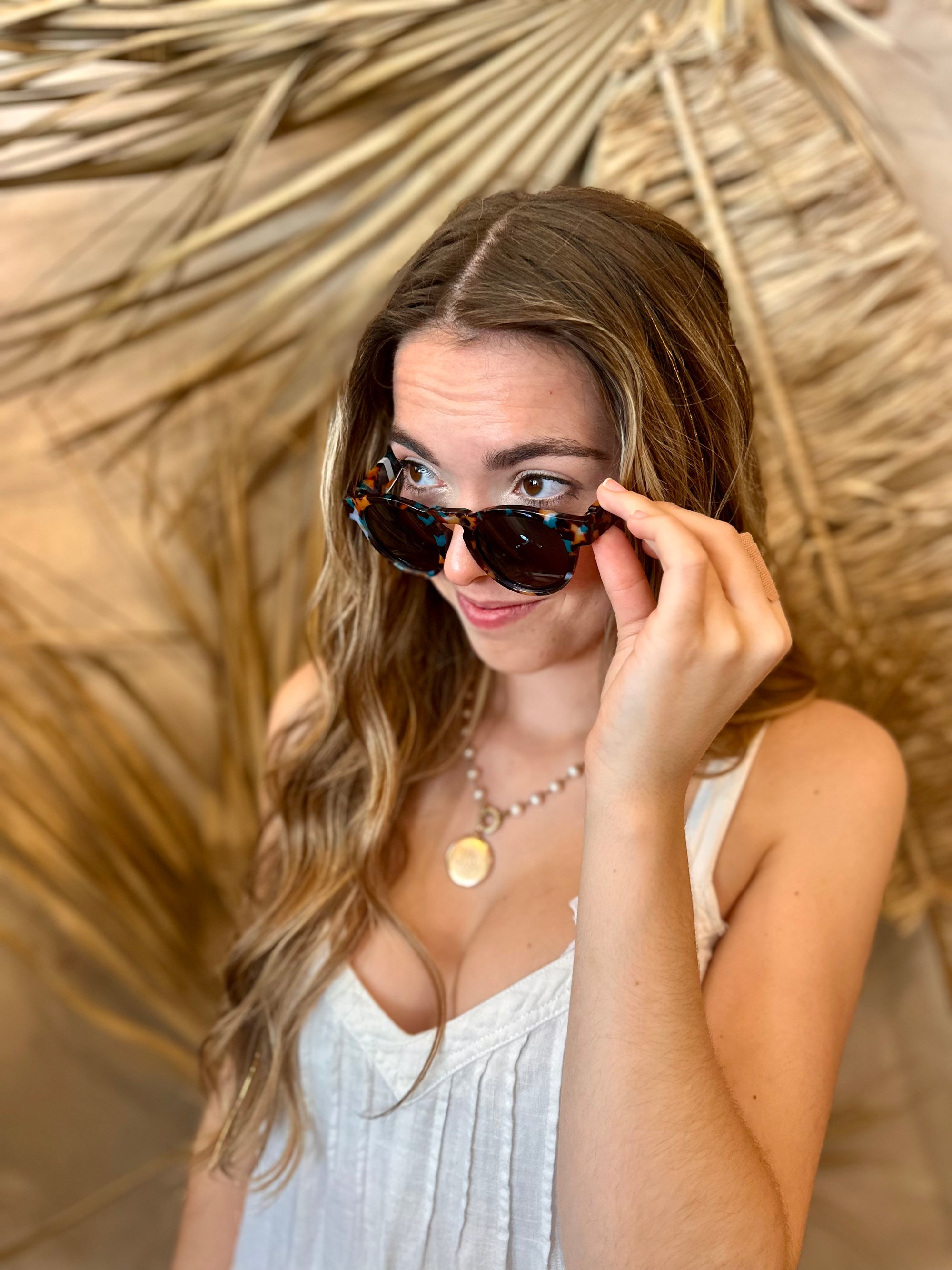 Nantucket Sunglasses - Teal Botanico