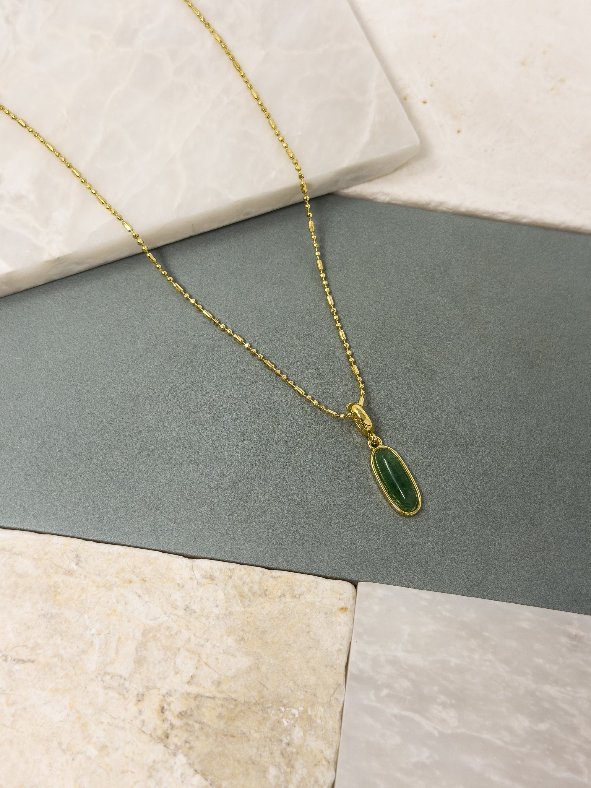 Figgy Green Aventurine Oblong Charm