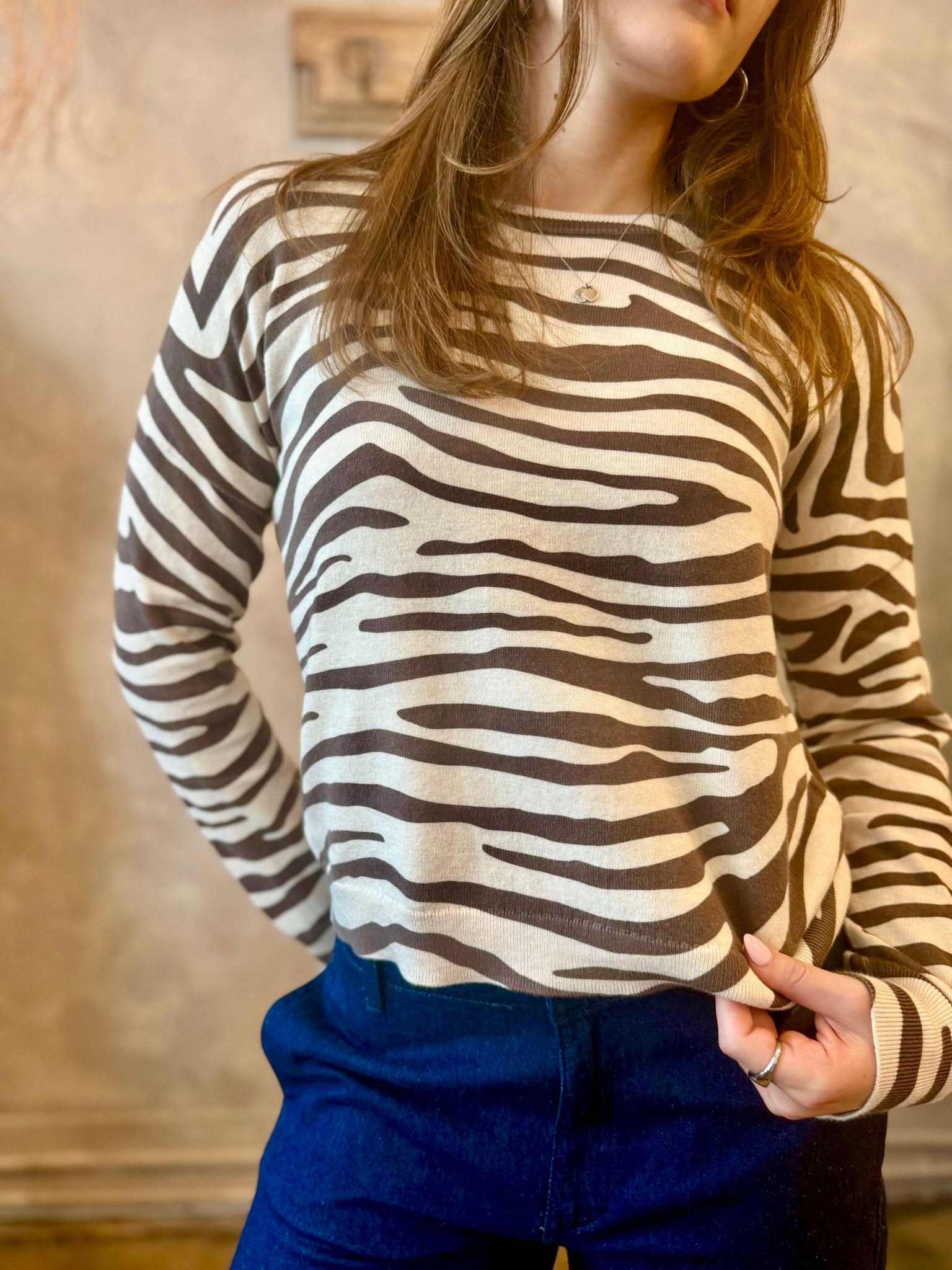 Tiger Stripe Sweater - Oat