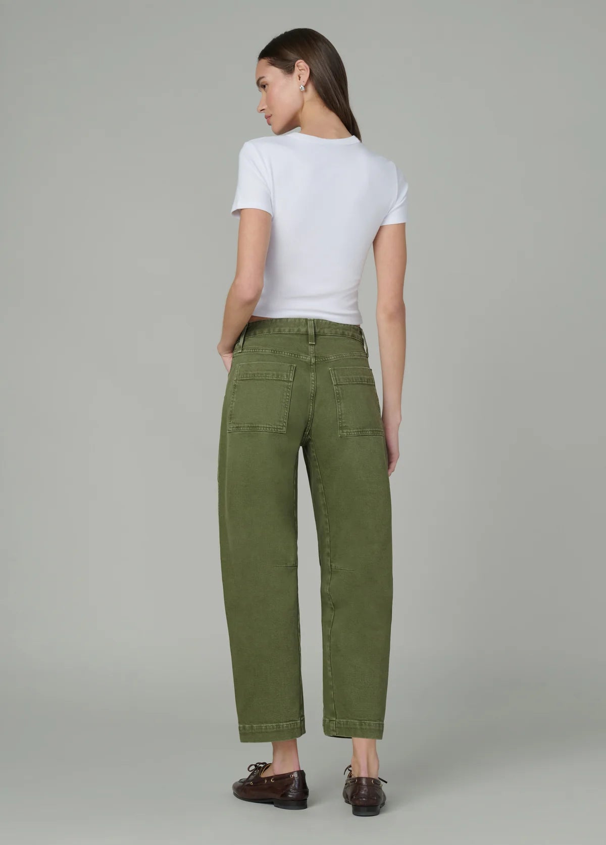 Double Pocket Barrel Jean - Moss