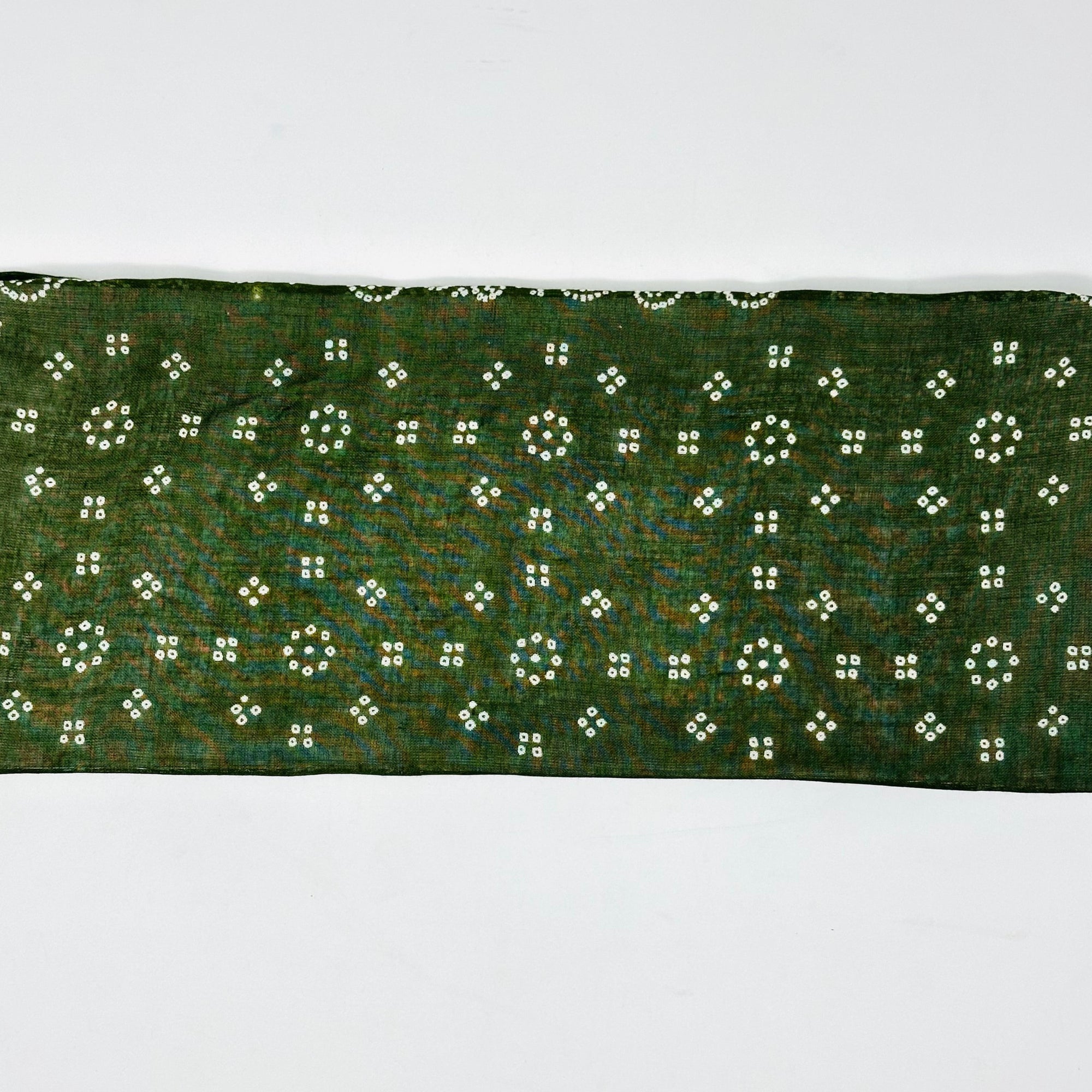 Print &amp; Beaded Bandana - Forrest Green