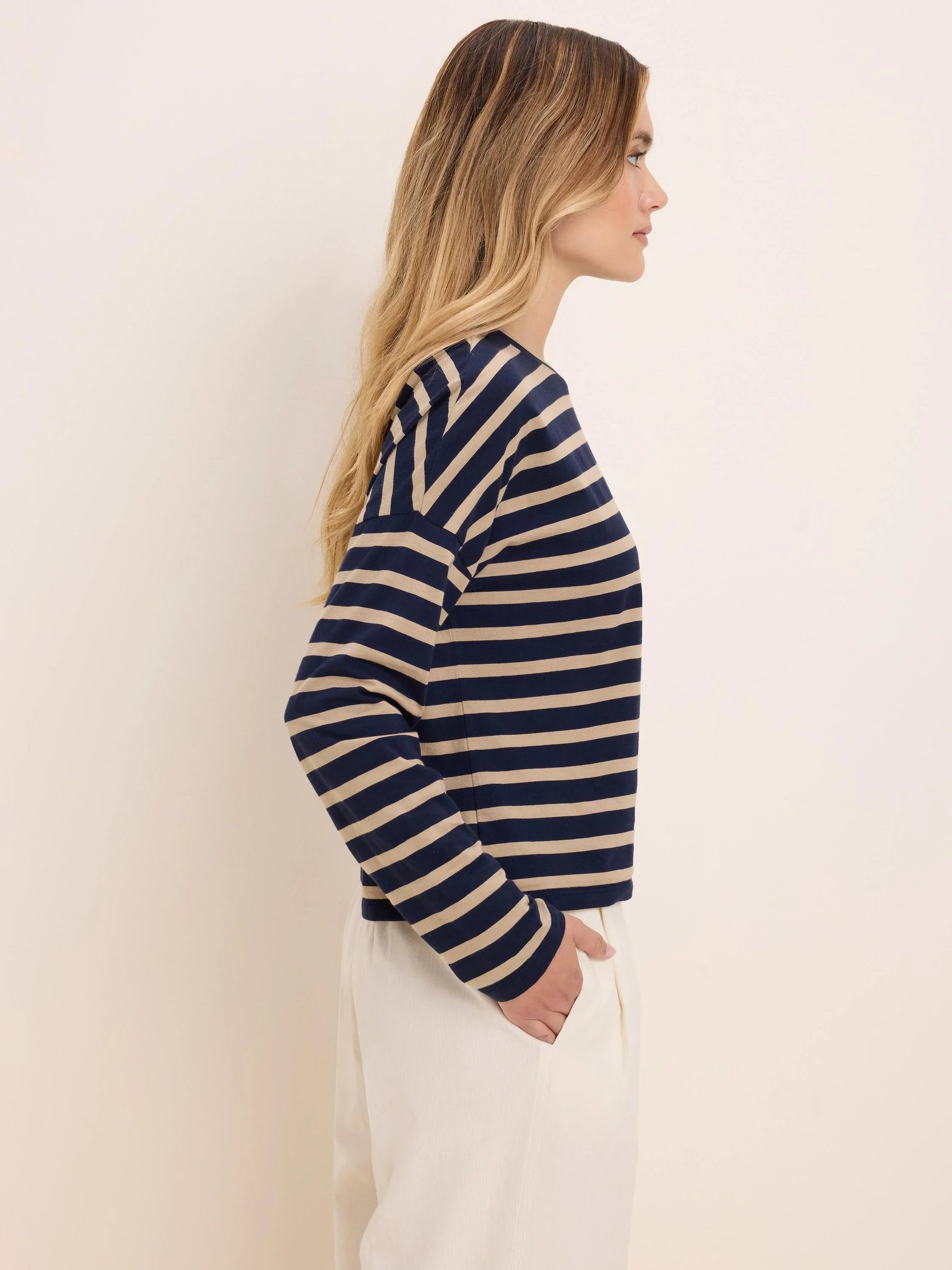 Soft Stripe Tee - Indigo