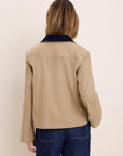 Cord Collar Twill Jacket - Chinchilla