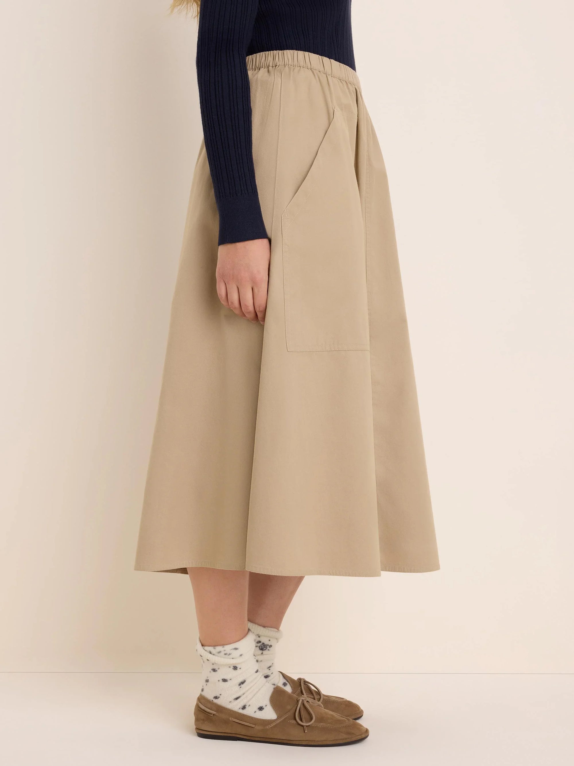 Twill Cargo Skirt - Chinchilla