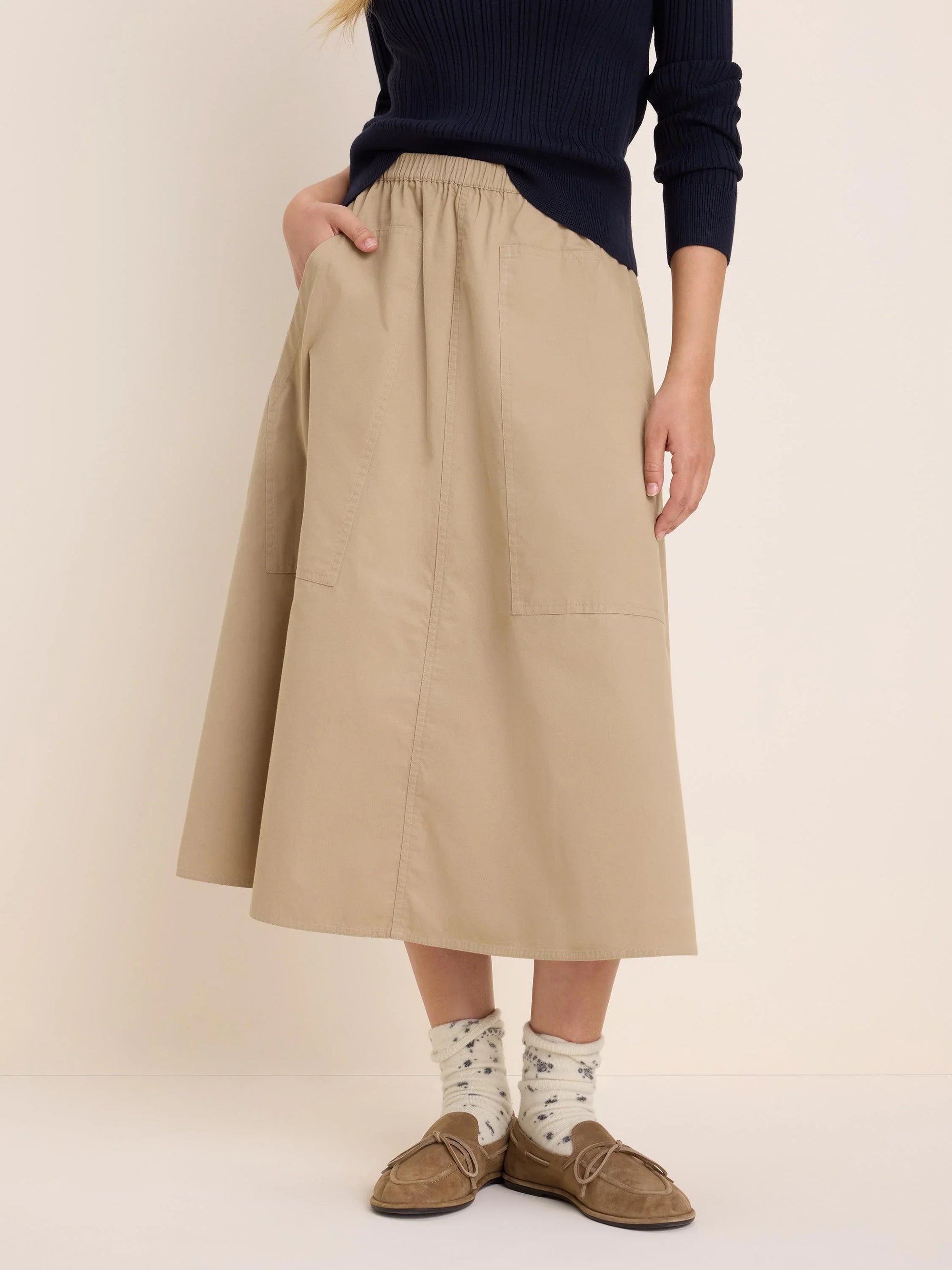 Twill Cargo Skirt - Chinchilla